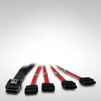 Kabllo INTER-TECH SFF-8087, Mini-SAS - 4x SATA, 1m - 1