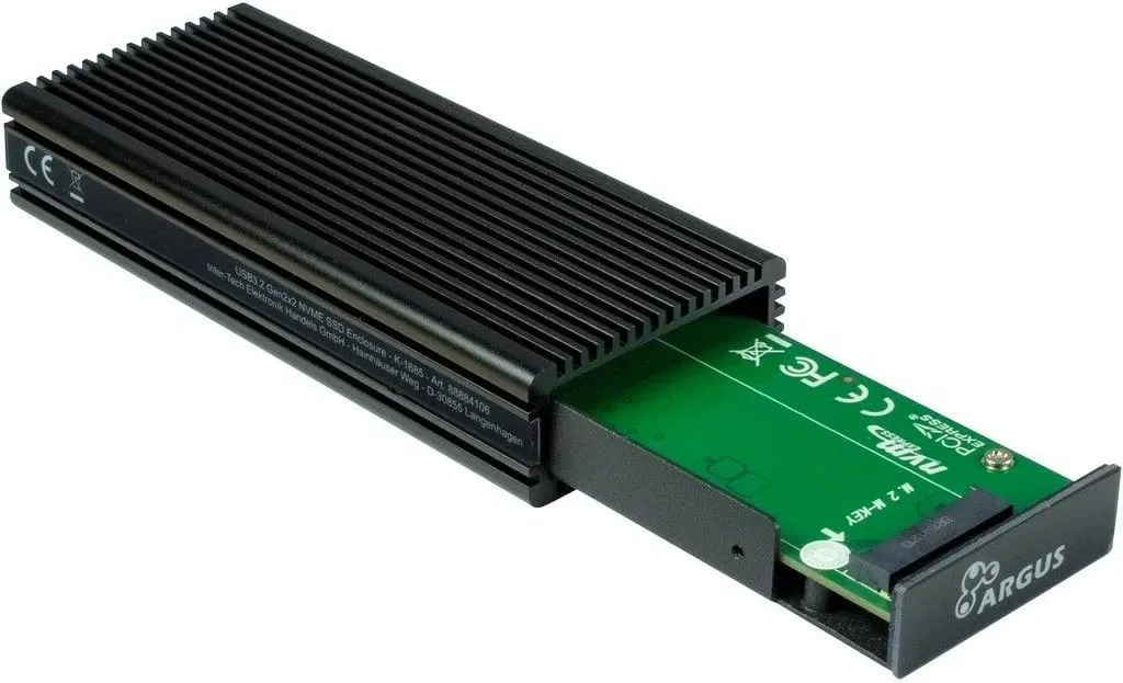 Kasë SSD Inter-Tech K-1685, M.2, 10 Gbit/s, USB, e zezë - 2