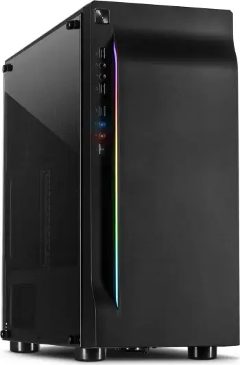 Kasë Inter-Tech A-3411 Creek, Tower, ATX/micro ATX/ITX, xham i temperuar, RGB, e zezë