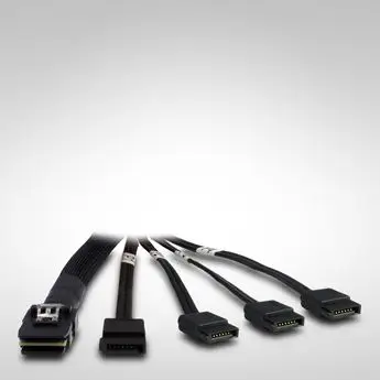 Kabllo Inter-Tech SFF 8087 - SATA x4, 0.65m, e zezë