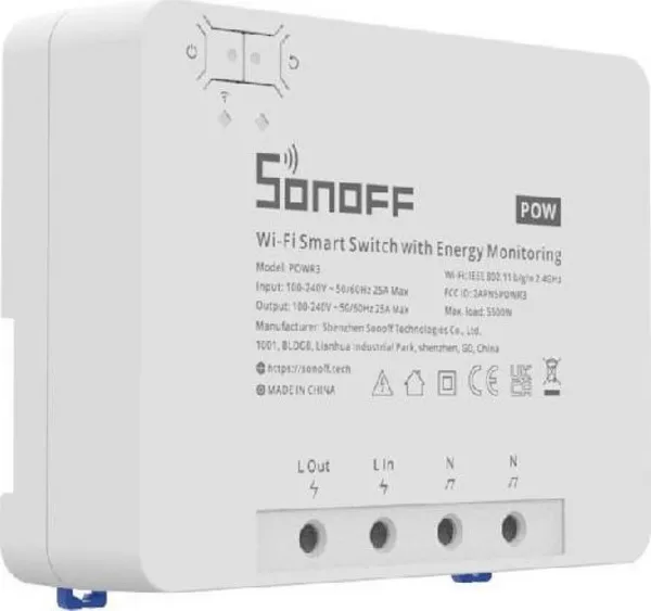 Ndërprerës Sonoff POWR3 High Power Smart - 3