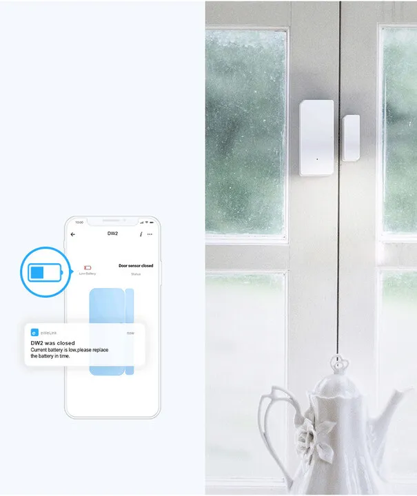 Detektor për dyer dhe dritare Sonoff DW2 RF433MHz - 7