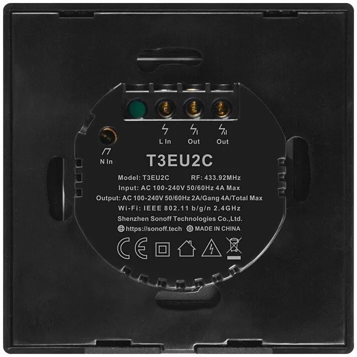 Ndërprerës Smart WiFi + RF 433 Sonoff T3 EU TX (2-channel) - 4