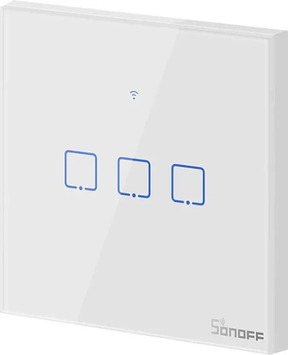 Switch i mençur Sonoff T0EU3C-TX, 3 kanale, WiFi, i bardhë - 2