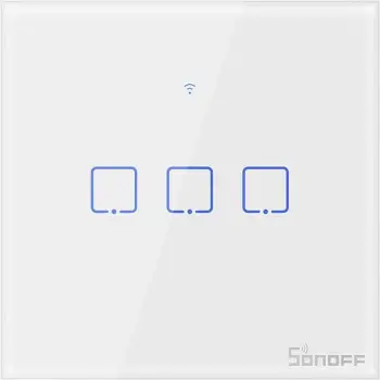 Switch i mençur Sonoff T0EU3C-TX, 3 kanale, WiFi, i bardhë