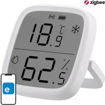 Sensor temperature e lagështie Sonoff SNZB-02D, ZigBee, me ekran LCD, i bardhë