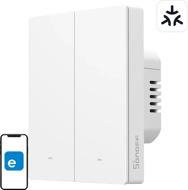 Switch i mençur Sonoff M5-2C-80W, 2 kanale, Matter, i bardhë - 6