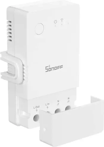 Rele inteligjente Wi‑Fi Sonoff POWR316 POW Origin, matje rryme dhe energjie, ekran LCD, e bardhë