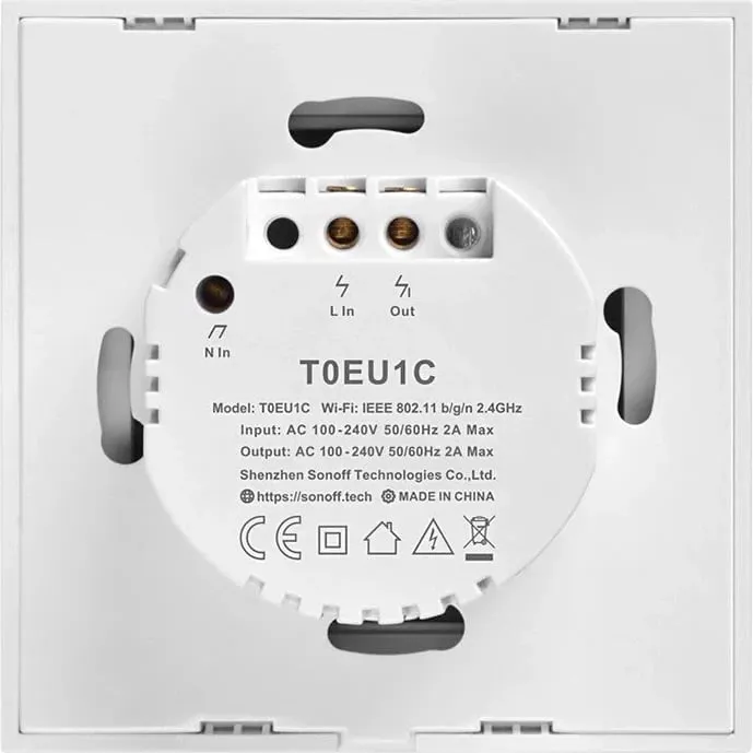 Switch i mençur Sonoff T0EU1C-TX, 1 kanal, WiFi, i bardhë - 3