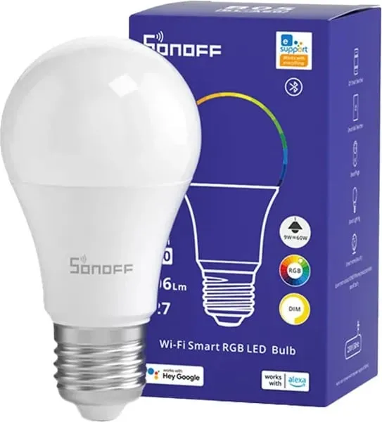 Llambë LED smart Sonoff B02-BL-A60, E27, 9W, RGB, Wi-Fi - 2
