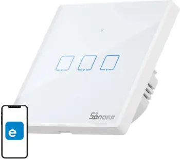 Çelës inteligjent Sonoff T2 EU TX, WiFi RF 433, 3 kanale, i bardhë