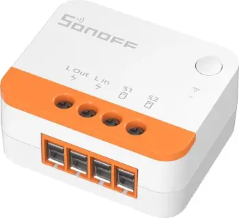 Switch smart Sonoff ZBMINIL2, ZigBee, për ndriçim, i bardhë/portokalli
