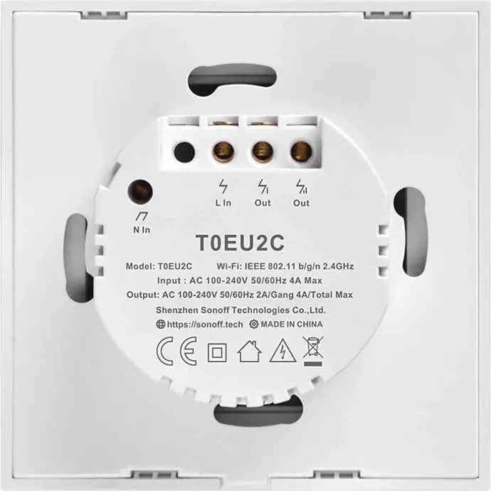 Ndërprerës me prekje Sonoff T0EU2C-TX - 2-channel - 4