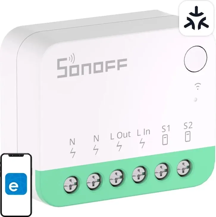 Switch smart Sonoff MINIR4M, Matter, Wi-Fi, i bardhë - 1