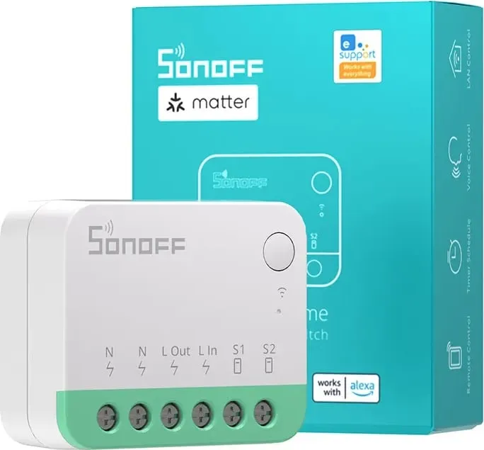 Switch smart Sonoff MINIR4M, Matter, Wi-Fi, i bardhë - 6