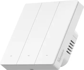 Ndërprerës inteligjent muri Sonoff ZBM5-3C-86W, 3 kanale, Zigbee, i bardhë