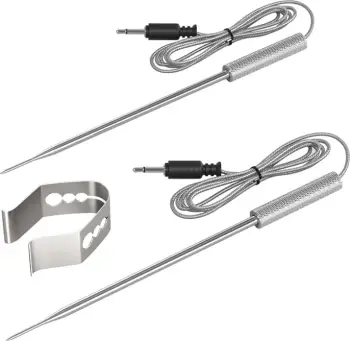 Sondë termometri për mish BBQ, Sonoff MPS01, 15 cm, kabllo 1.5 m, diapazon 0–300°C, çelik inox SUS304, argjendtë