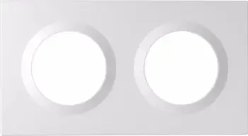 Kornizë dyfishe për ndërprerës muror, Sonoff EF2G, për Orb/Fusion, montim horizontal/vertikal, 157 x 86 mm, PC, e bardhë