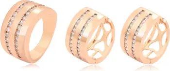 Set Xuping të praruar në ari UVA2R- unazë + vathë