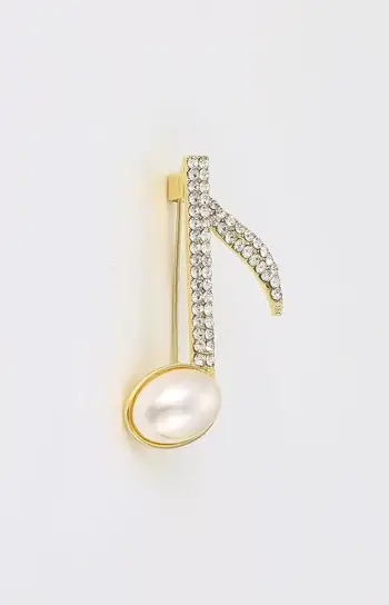 Brosh i praruar në ari 14 karatësh BANM Notë muzikore