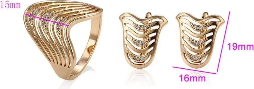 Set unazë/vathë elegante , të praruar në ar 18K #7 - 1
