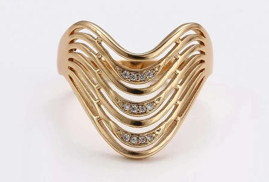 Set unazë/vathë elegante , të praruar në ar 18K #7 - 3