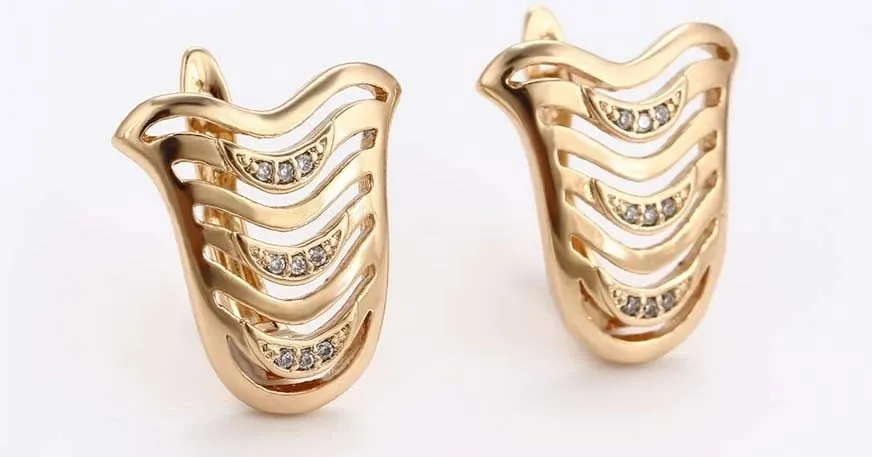 Set unazë/vathë elegante , të praruar në ar 18K #7 - 5