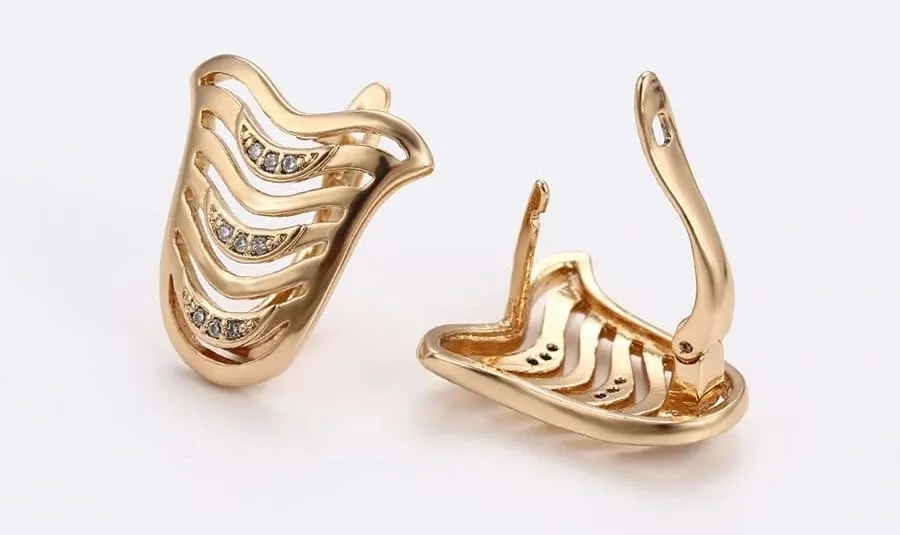 Set unazë/vathë elegante , të praruar në ar 18K #7 - 6