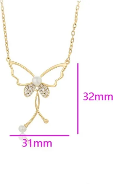 Qafore me varëse në formë fluture e praruar në ar, 14K QA17 - 2
