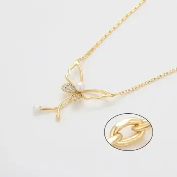 Qafore me varëse në formë fluture e praruar në ar, 14K QA17
