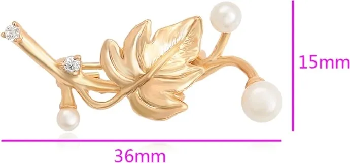 Brosh gjethe rrushi, e praruar në ar 18K B4 - 2