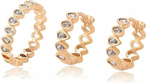 Set unazë/vathë Xuping, të praruar në ar 18k, #7US - 1