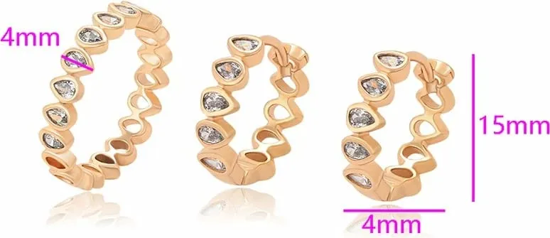 Set unazë/vathë Xuping, të praruar në ar 18k, #7US - 3