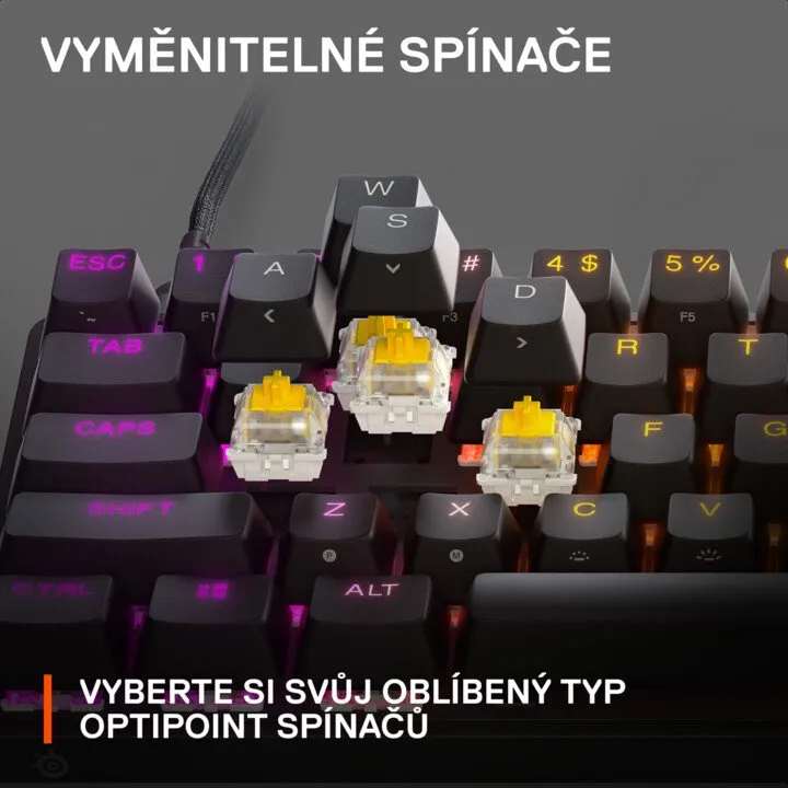 Tastierë SteelSeries Apex 9 Mini, OptiPoint, US, e zezë - 6