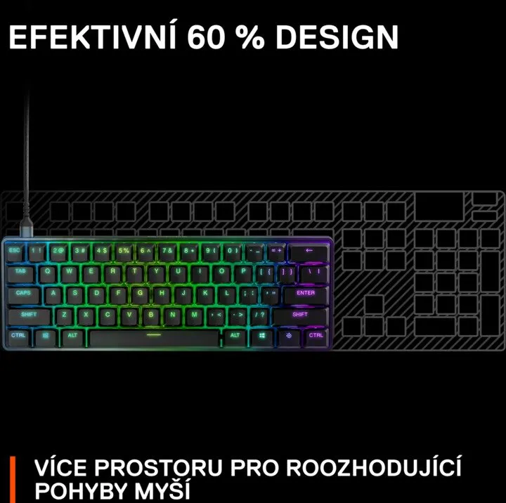 Tastierë SteelSeries Apex 9 Mini, OptiPoint, US, e zezë - 7