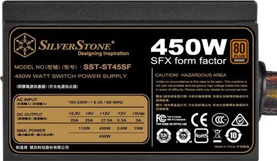Burim energjie SilverStone SST-ST45SF V3.0 SFX, 450W - 3