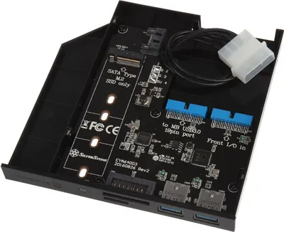 Adapter SilverStone SST-FPS01, për M.2 SATA SSD, bajt 12.7mm, gri - 2