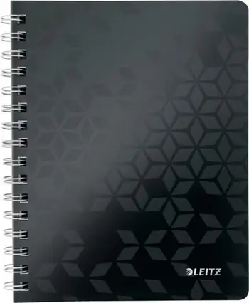 Bllok me spirale Leitz WOW A5, 80 fletë, me katrorë, i zi