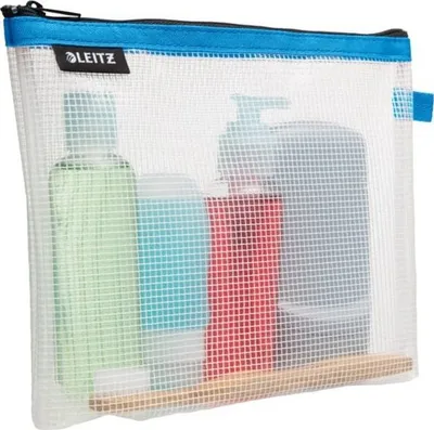 Çantë kozmetike udhëtimi Leitz WOW, material transparent, EVA rezistent ndaj ujit, blu - 1