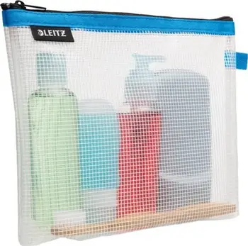 Çantë kozmetike udhëtimi Leitz WOW, material transparent, EVA rezistent ndaj ujit, blu