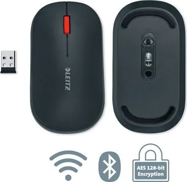 Mouse wireless Leitz Cosy, deri 4000 DPI, Bluetooth RF, gri velvet - 3