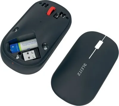 Mouse wireless Leitz Cosy, deri 4000 DPI, Bluetooth RF, gri velvet - 4