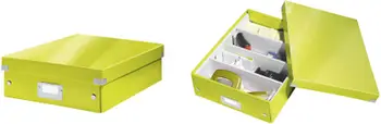 Kuti organizuese Leitz Click &amp; Store 6058, me ndarje, madhësia medium, e gjelbër
