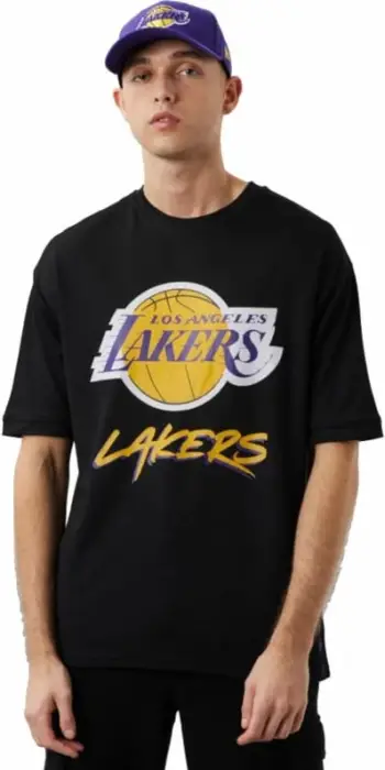 Bluzë meshkujsh Era NBA Los Angeles Lakers Script Mesh Tee 60284737, pambuk, madhësia L, e zezë