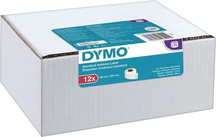 Etiketa standarde për adresa Dymo, 89x28mm, të bardha - 1