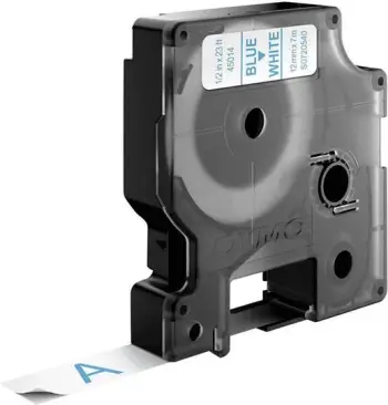 Shirit etiketime, Dymo, D1 45014 (S0720540), 12 mm x 7 m, blu mbi të bardhë