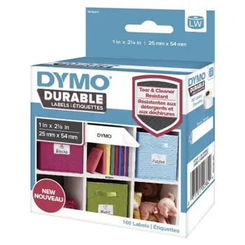 Etiketa Dymo LW Durable 2112283, 25 x 54mm, rezistente, të bardha me shkrim të zi
