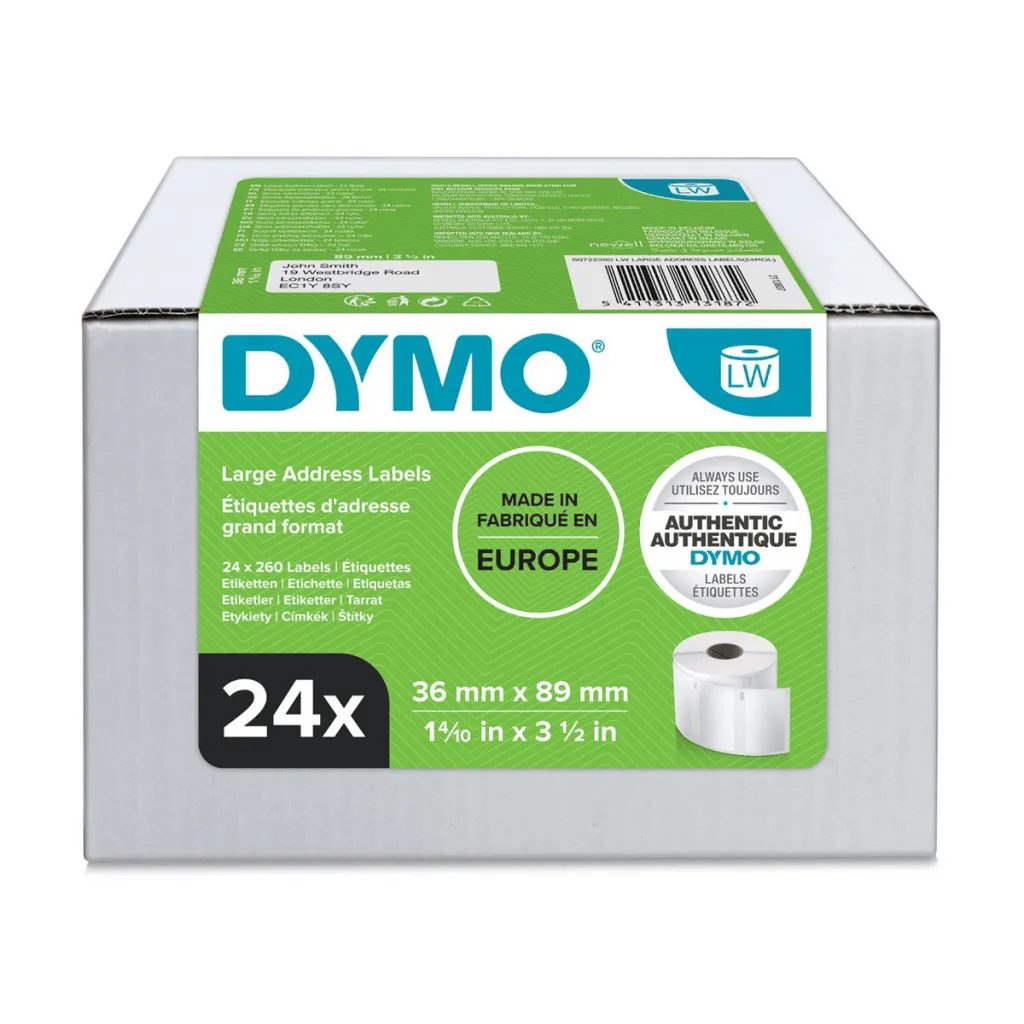 Letër Dymo Label 13187 / 24-Pack – Bardhë - 1