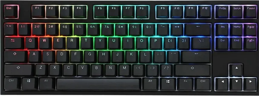 Tastierë lojërash Ducky One 2 TKL, Cherry MX Speed Silver, e zezë - 1