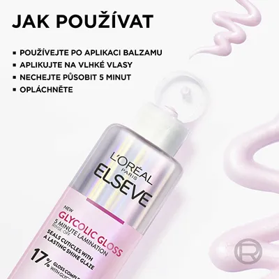 Krem për shkëlqim flokësh L'Oréal Paris Elseve Glycolic Gloss, 200 ml - 4